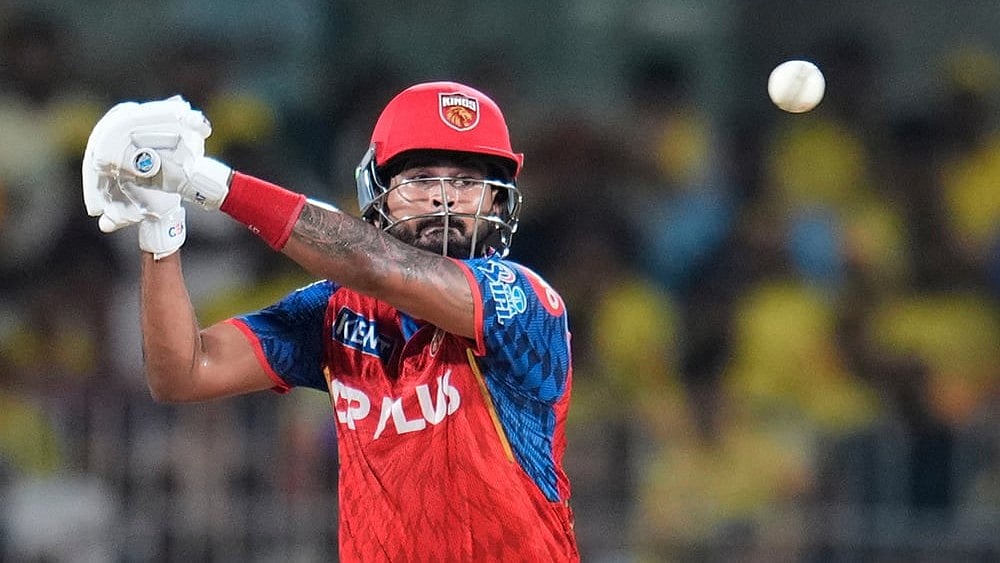 Punjab Kings' captain Shreyas Iyer hits a boundary during the Indian Premier League cricket match between Chennai Super Kings and Punjab Kings in Chennai. - | Photo: AP/Aijaz Rahi