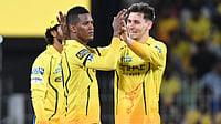 | Photo: AP : Chennai Super Kings' Akeal Hosein, center, celebrates with teammates the wicket of Kolkata Knight Riders' Angkrish Raghuvanshi during the Indian Premier League cricket match between Chennai Super Kings and Kolkata Knight Riders in Chennai.
