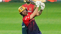 RCB Vs GT, IPL 2026: Why Is Phil Salt Not Playing For Royal Challengers Bengaluru In Indian Premier League Match 34? | Photo: PTI/Shailendra Bhojak : Royal Challengers Bengaluru’s Phil Salt during a practice session ahead of the Indian Premier League (IPL) 2026 cricket match against Sunrisers Hyderabad, at M. Chinnaswamy Stadium in Bengaluru.