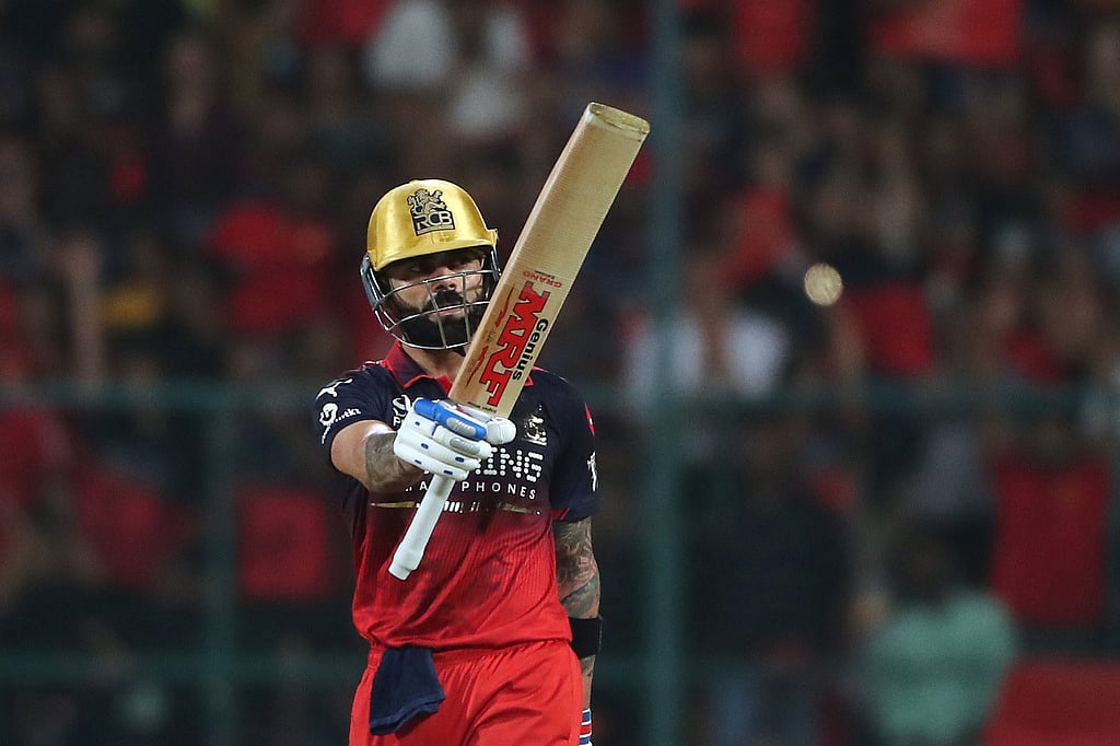 RCB vs GT IPL 2026 Match 34 photos-Virat Kohli celebrates his fifty