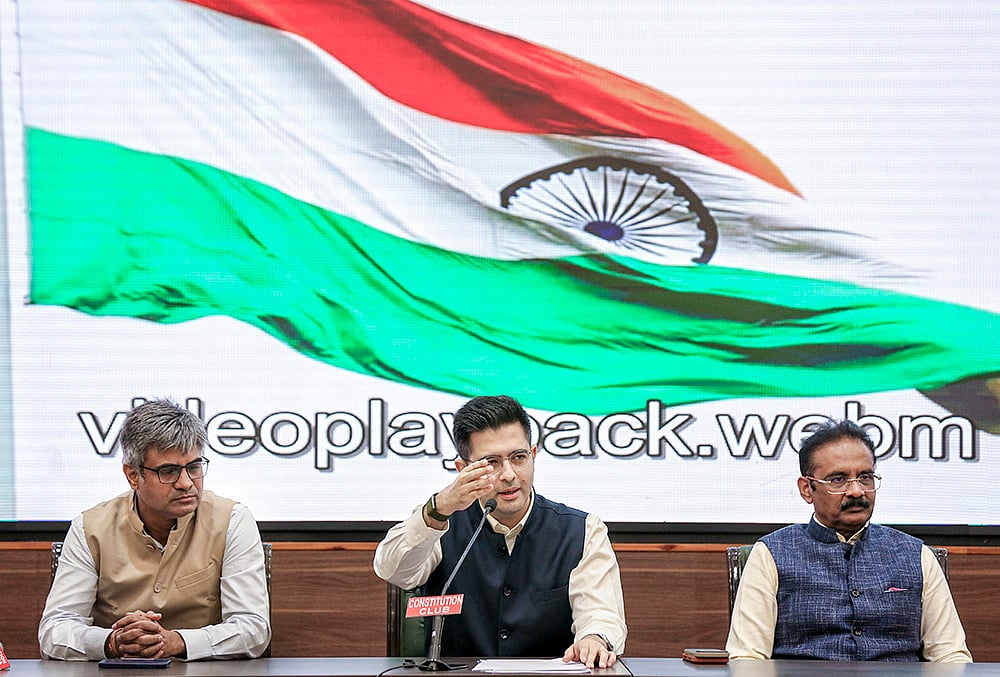 Raghav Chadha press conference in Delhi