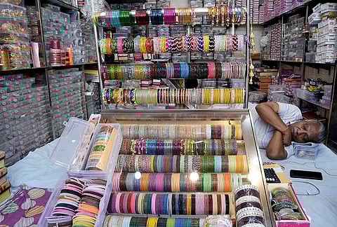 In the absence of any takers, people were seen napping in their shops