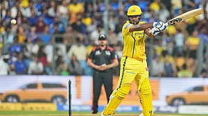 | Photo: AP/Rafiq Maqbool : Chennai Super Kings' Sanju Samson plays a shot during the Indian Premier League cricket match between Mumbai Indians and Chennai Super Kings in Mumbai.