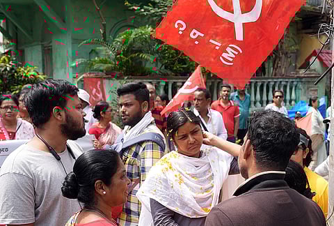 Minakshi Mukherjee campaigning in Uttarpara.