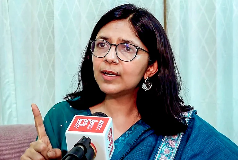 Rajya Sabha MP Swati Maliwal speaks during an interview with PTI, in New Delhi. Seven AAP Rajya Sabha MPs including Maliwal, Raghav Chadha, Ashok Mittal quit party on Friday to join BJP. - | Photo: PTI