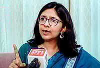 Swati Maliwal Slams Kejriwal, Says AAP 'Strayed Far' After Defection | Photo: PTI : Rajya Sabha MP Swati Maliwal speaks during an interview with PTI, in New Delhi. Seven AAP Rajya Sabha MPs including Maliwal, Raghav Chadha, Ashok Mittal quit party on Friday to join BJP.