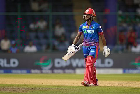 Delhi Capitals' Pathum Nissanka leaves the ground after losing his wicket during the Indian Premier League cricket match between Delhi Capitals and Punjab Kings in New Delhi.