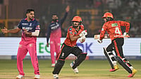 (AP Photo) : Sunrisers Hyderabad's Ishan Kishan, center, runs between the wickets without his bat with Abhishek Sharma during the Indian Premier League cricket match between Rajasthan Royals and Sunrisers Hyderabad in Jaipur, India, Saturday, April 25, 2026. 
