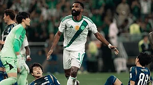 | Photo: Instagram/alahliclub.sa : Al-Ahli's Firas Al-Buraikan celebrates after scoring in the AFC Champions League Elite final against Machida Zelvia on April 25, 2026.