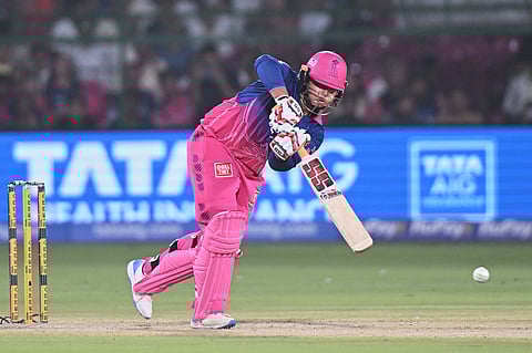 Rajasthan Royals' Vaibhav Sooryavanshi plays a shot during the Indian Premier League cricket match between Rajasthan Royals and Sunrisers Hyderabad in Jaipur.