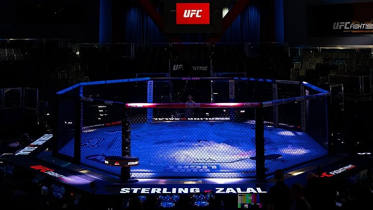 Meta Apex in Las Vegas ahead of the Aljamain Sterling Vs Youssef Zalal, UFC Fight Night 274 clash. - ufc/X