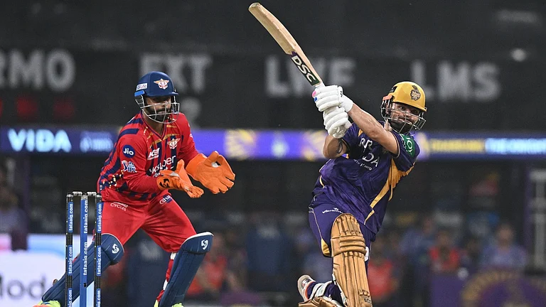Rinku Singh awarded 'Player of the Match' for his sensational 83 not out of 51 balls to seal a thrilling super over win for KKR against LSG on Sunday, April 27. - AP Photo
