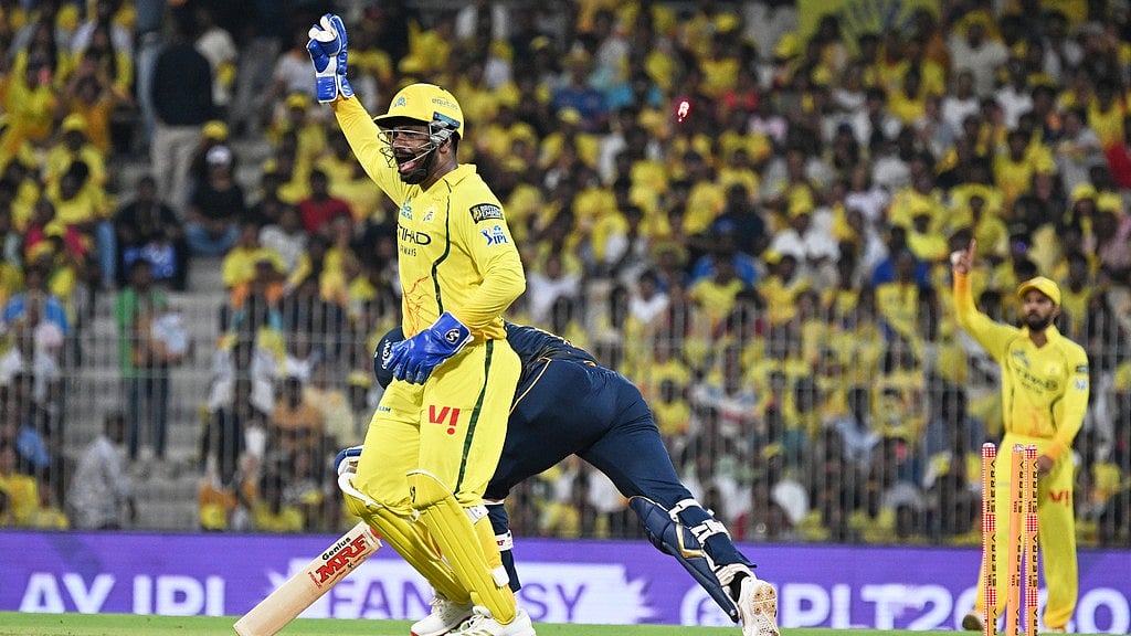 Sanju Samson appeals successfully for the wicket of Shubman Gill during the Indian Premier League match between Chennai Super Kings and Gujarat Titans in Chennai. - AP