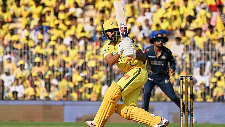 Chennai Super Kings' captain Ruturaj Gaikwad bats during the Indian Premier League cricket match between Chennai Super Kings and Gujarat Titans in Chennai, India, Sunday, April 26, 2026. - (AP Photo)