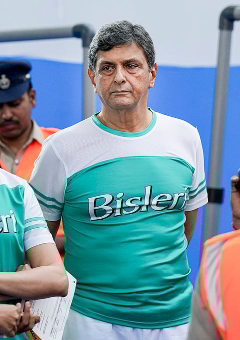 Former badminton player Prakash Padukone during the TCS World 10K marathon, in Bengaluru.