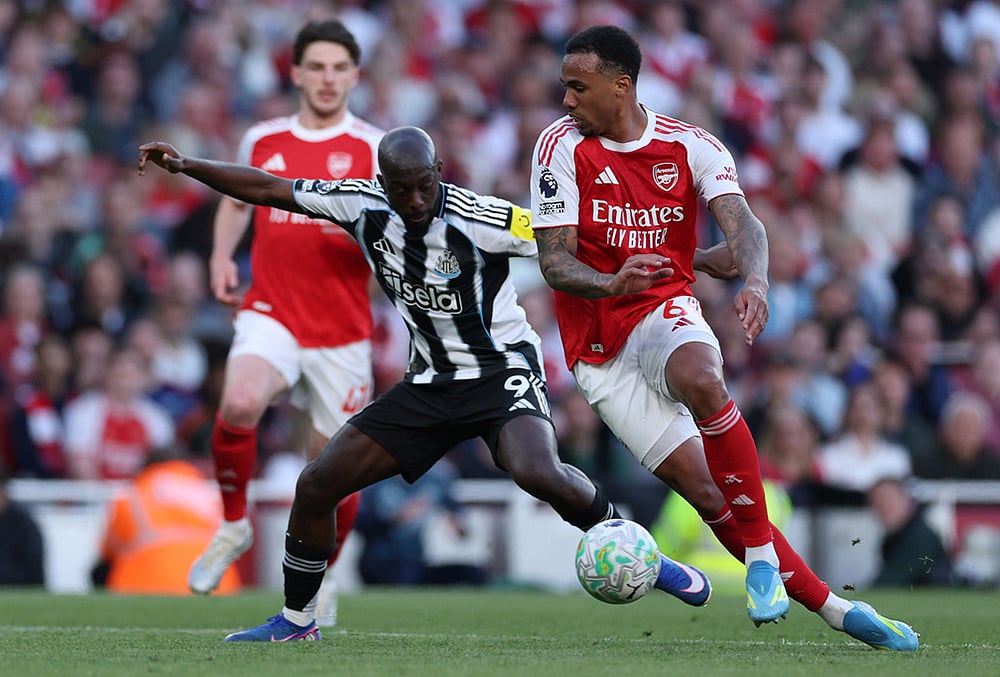 Arsenal Vs Newcastle United English Premier League soccer-Arsenals Gabriel