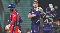 LSG Vs KKR LIVE Cricket Score, IPL 2026: Anukul Roy Gets Mukul Chaudhary Caught On Boundary | LSG - 104/5 (16) AP Photo : Kolkata Knight Riders' Cameron Green celebrates with teammates the wicket of Lucknow Super Giants' Aiden Markram during the Indian Premier League cricket match between Kolkata Knight Riders and Lucknow Super Giants in Lucknow, India, Sunday, April 26, 2026.(AP Photo)