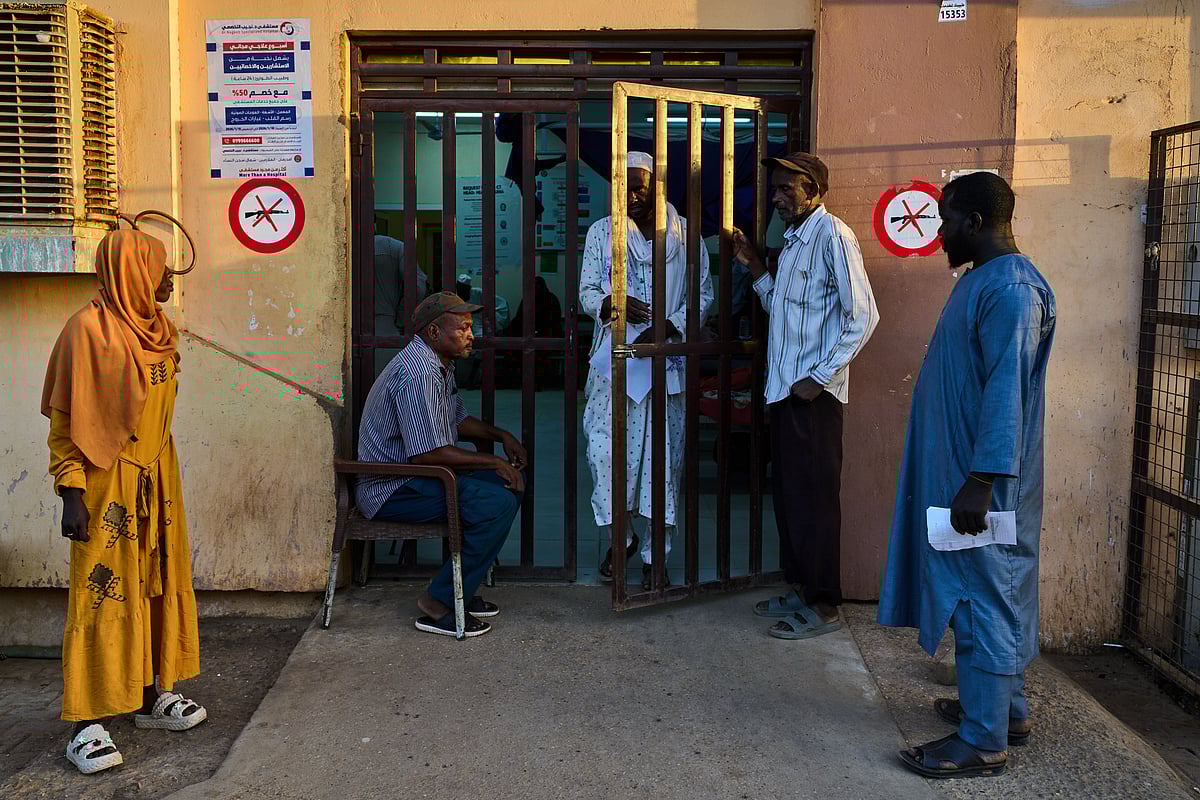 Patients wait at Al Nao Hospital