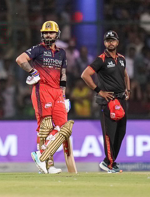 Royal Challengers Bengaluru's Virat Kohli during the Indian Premier League (IPL) T20 cricket match between Delhi Capitals and Royal Challengers Bengaluru, in New Delhi.
