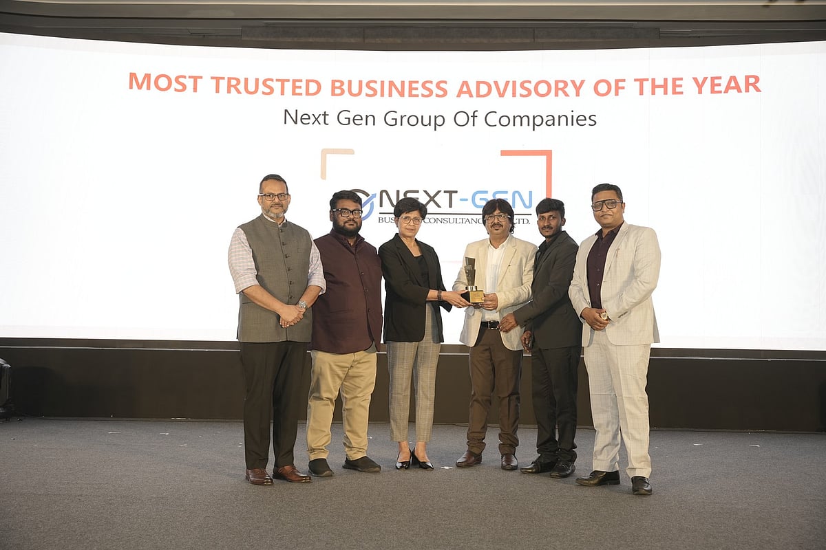 Next-Gen Group of Companies leadership receiving the Outlook Business - Most Trusted Business Advisory of the Year 2026 - null