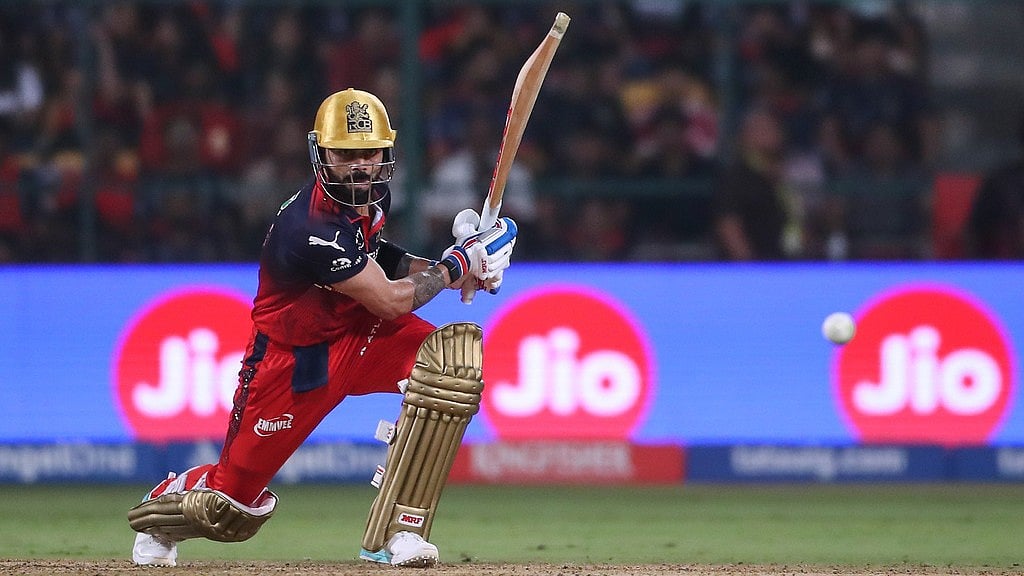 Virat Kohli plays a shot during the Indian Premier League match between Royal Challengers Bengaluru and Gujarat Titans in Bengaluru. - Photo: AP