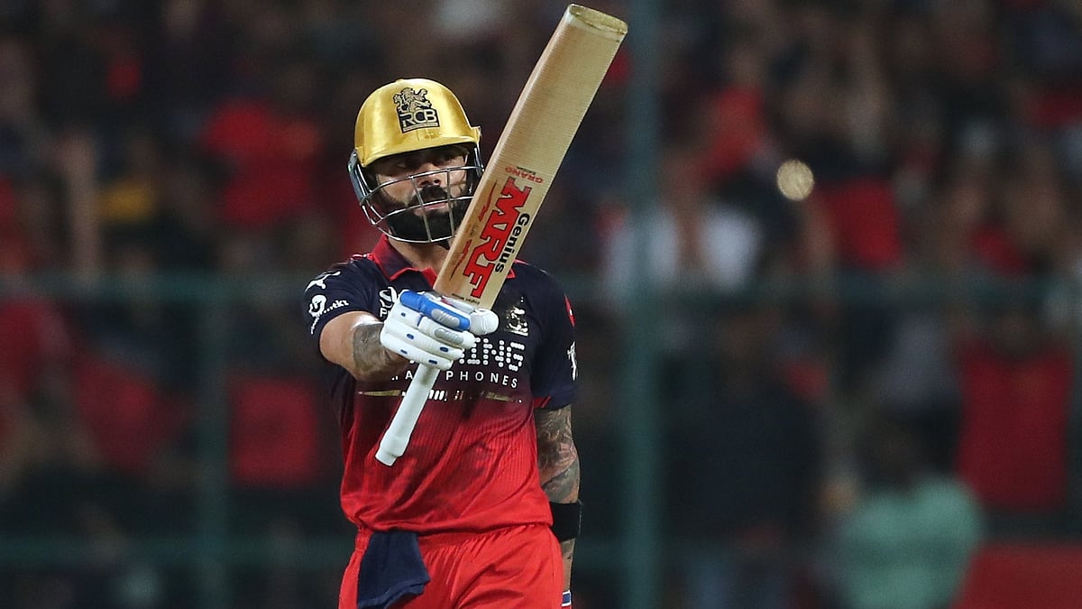 Royal Challengers Bengaluru's Virat Kohli celebrates his fifty runs during the Indian Premier League cricket match between Royal Challengers Bengaluru and Gujarat Titans in Bengaluru, India, Friday, April 24, 2026. - | Photo: AP