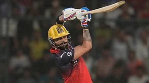 AP/Manish Swarup : Virat Kohli plays a shot during the Indian Premier League match between Delhi Capitals and Royal Challengers Bengaluru in Delhi.
