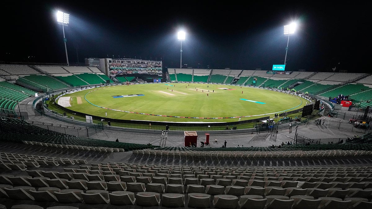 A view of the Gaddafi Stadium, where opening cricket match of the Pakistan Super League between Lahore Qalandars and Hyderabad Kingsmen, is taking place without spectators, in Lahore, Pakistan, March 26, 2026. - | Photo: AP/K.M. Chaudary