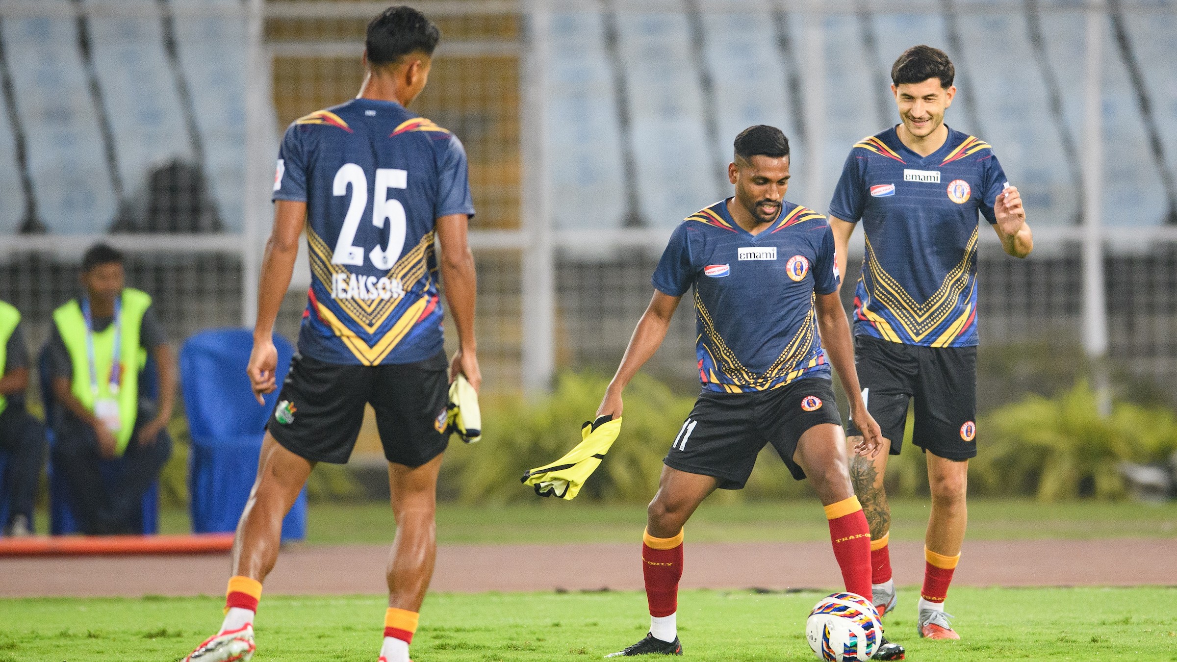 East Bengal 1-0 Odisha FC LIVE Score, ISL: Bipin Puts Red And Gold Brigade Ahead Against Juggernauts | Photo: AIFF : East Bengal players in training ahead of the Indian Super League match against Odisha FC on April 28, 2026.