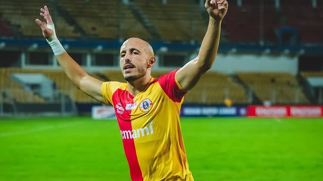 East Bengal 3-0 Odisha FC Highlights, ISL: Ezzejjari Double Seals Big Win For Red And Gold Brigade | Photo: Instagram/indiansuperleague : East Bengal's Youssef Ezzejjari celebrates after scoring in the Indian Super League match against Odisha FC on April 28, 2026.