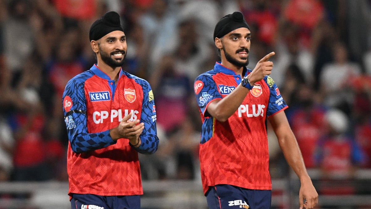 Punjab Kings' Arshdeep Singh, right, celebrates the wicket of Rajasthan Royals' Vaibhav Sooryavanshi during the Indian Premier League cricket match between Rajasthan Royals and Punjab Kings in New Chandigarh, India, Tuesday, April 28, 2026. - AP Photo