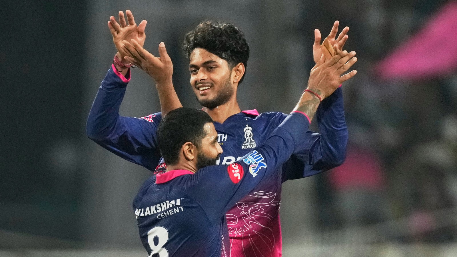 PBKS Vs RR LIVE Cricket Score, IPL 2026: Nandre Burger Ends Shreyas Iyer's Struggles | PBKS 181/4 (18) AP Photo : Rajasthan Royals' Ravindra Jadeja, front, celebrates with debutant teammate Yash Raj the wicket of Prabhsimran Singh during the Indian Premier League cricket match between Punjab Kings and Rajasthan Royals in Kolkata, India, Tuesday, April 28, 2026.