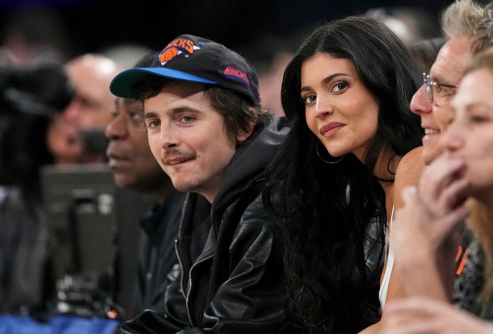 Knicks vs Hawks game 5 NBA playoffs Basketball-Timothée Chalamet, Kylie Jenner