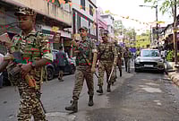 | Photo: Sandipan Chatterjee/ Outlook : Security personnel conduct a route march amid the West Bengal Assembly elections 2026