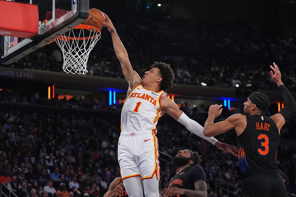 Knicks vs Hawks game 5 NBA playoffs Basketball-Jalen Johnson