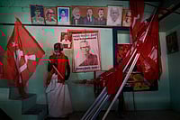 SURESH K PANDEY : A local party leader in  Vennivelampatti