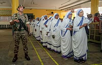 PTI : Nuns of the Missionaries of Charity wait in a queue to cast their votes during the second phase of the West Bengal Assembly elections, in Kolkata, Wednesday, April 29, 2026. 
