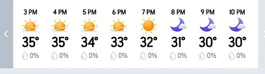 There is no prediction of rain in today's match between MI and SRH in Mumbai.