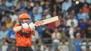 AP : Travis Head plays a shot during the Indian Premier League match between Mumbai Indians and SunRisers Hyderabad in Mumbai.