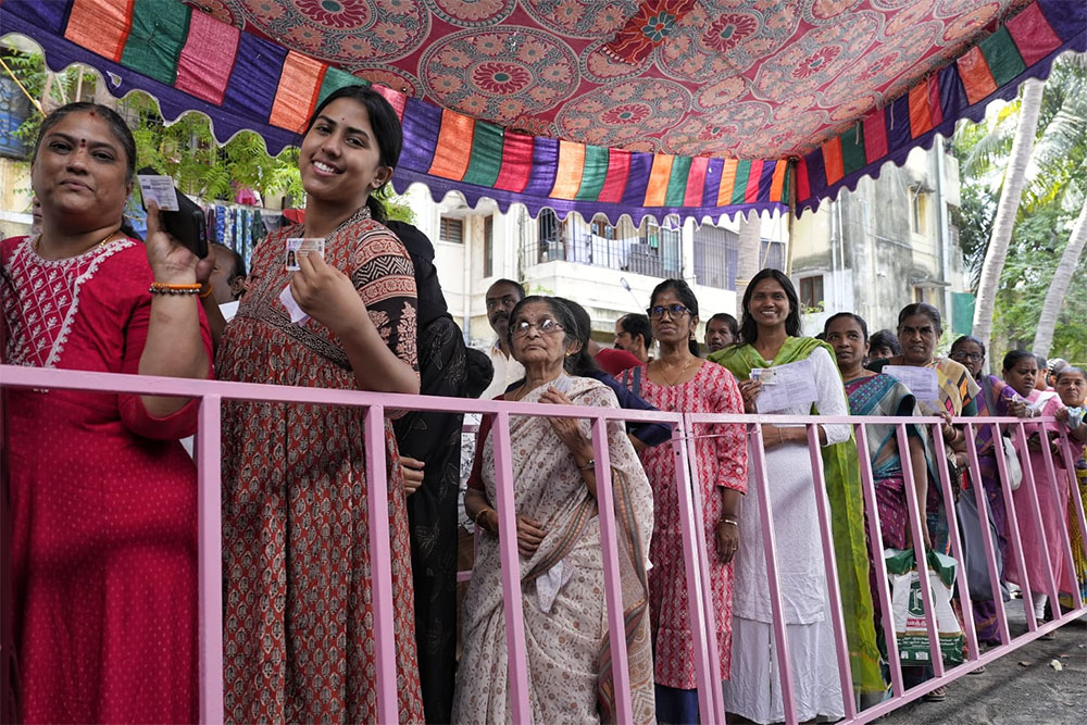 Women voters queue up in Villivakkam, Chennai  - | Photo: Suresh K. Pandey