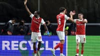| Photo: AP/Miguel Angelo Pereira : Braga's Mario Dorgeles, left, celebrates after scoring his side's second goal during the Europa League semifinal, first leg, soccer match between SC Braga and Freiburg in Braga, Portugal, Thursday, April 30, 2026. 