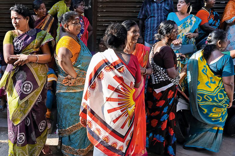 Supporters at Udhayanidhi Stalin’s roadshow in Chepauk