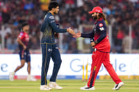 | Photo: PTI/Arun Sharma : Gujarat Titans’ captain Shubman Gill, left, with Royal Challengers Bengaluru’s captain Rajat Patidar during the toss before an Indian Premier League (IPL) 2026 T20 cricket match between Gujarat Titans and Royal Challengers Bengaluru, in Ahmedabad, Gujarat.
