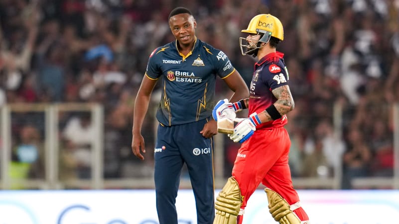 GT Vs RCB, IPL 2026: Virat Kohli Floors Kagiso Rabada, Pacer Has Last Laugh - Watch