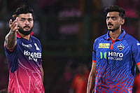 RR Vs DC, IPL 2026: See Best Photos From Indian Premier League Match 43 At Jaipur's Sawai Mansingh Stadium Photo: PTI : Rajasthan Royals' captain Riyan Parag, left, and Delhi Capitals' captain Axar Patel during the toss before an Indian Premier League (IPL) 2026 T20 cricket match between Rajasthan Royals and Delhi Capitals, in Jaipur.