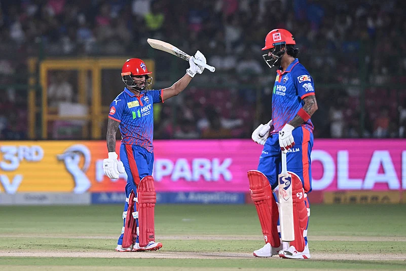 Delhi Capitals Pathum Nissanka celebrates his fifty runs