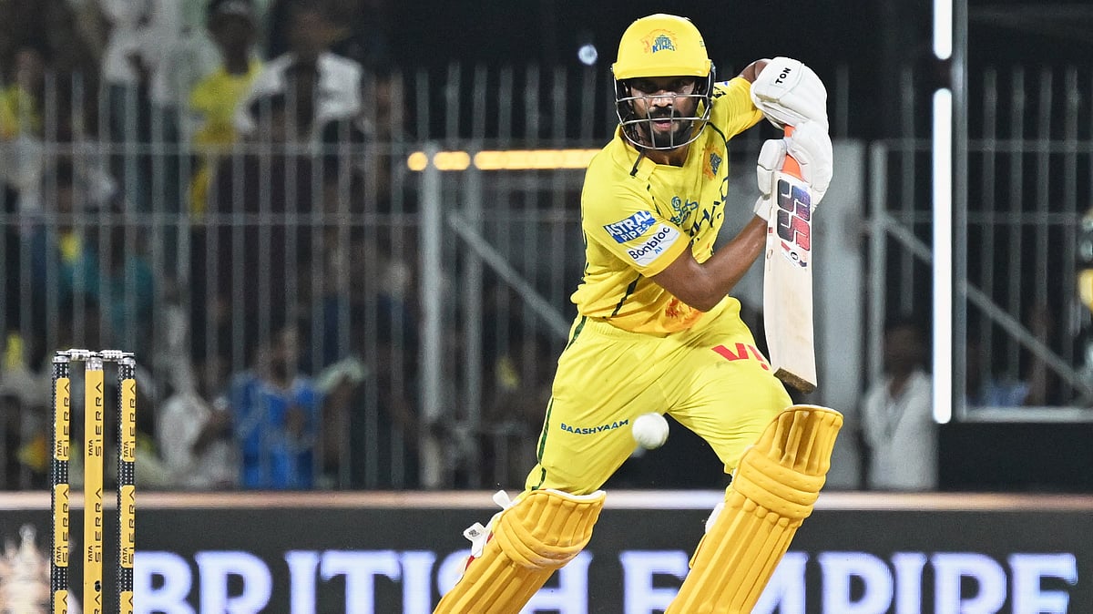 Chennai Super Kings' captain Ruturaj Gaikwad plays a shot during the Indian Premier League cricket match between Chennai Super Kings and Mumbai Indians in Chennai, India, Saturday, May 2, 2026 - (AP Photo)