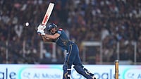 AP Photo : Gujarat Titans cricketer Shubman Gill in action against Royal Challengers Bengaluru in IPL 2026 clash. 