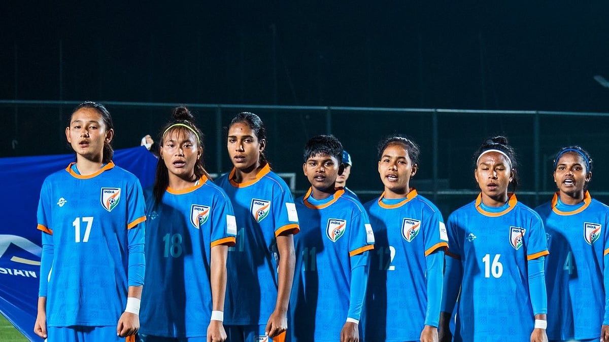 India women's U17 team footballers ahead of AFC U17 Women's Asian Cup 2026 match against Australia.  - IndianFootball/X