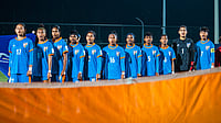| Photo: X/IndianFootball : The India U17 women's football team during the AFC U17 Women's Asian Cup match against Australia on May 2, 2026.